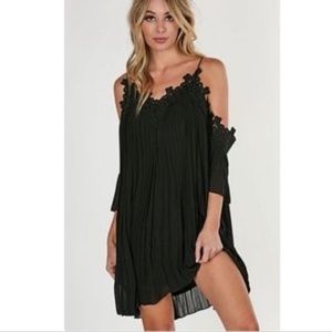 Black Crochet Off The Shoulder Dress 🖤